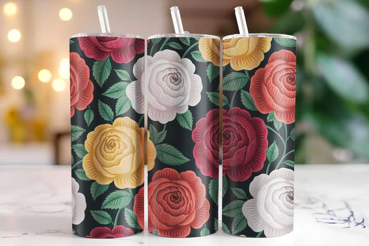 Flower Tumbler Wrap | Sublimation | Tumblers