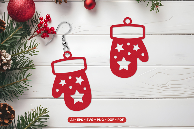 Christmas Earrings Laser Cut SVG