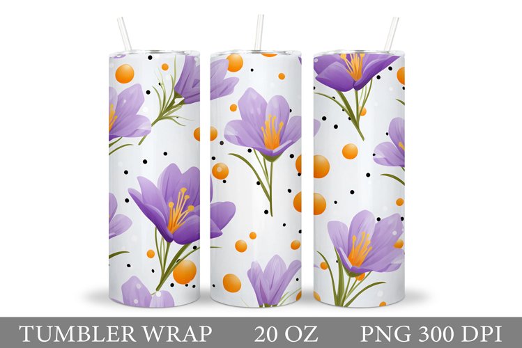Spring Flowers Tumbler. Crocus Flowers Tumbler Design