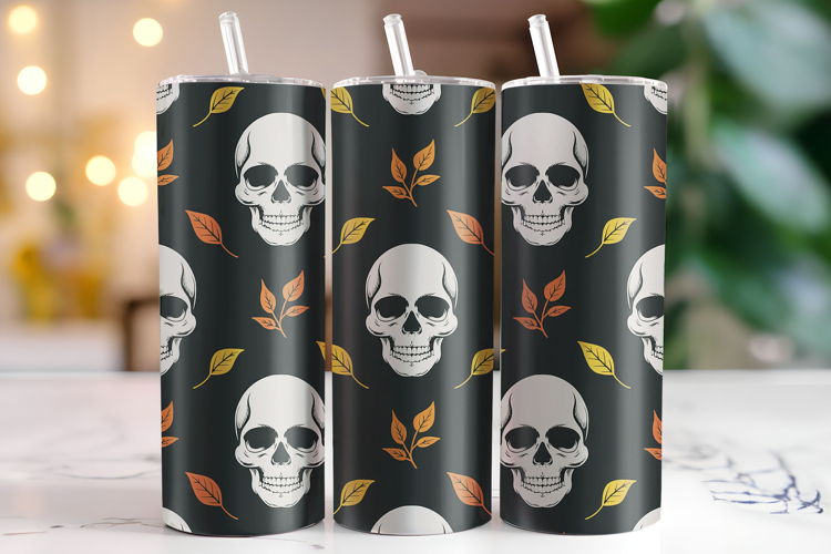 Halloween Skull Tumbler Wrap | Sublimation | Tumblers