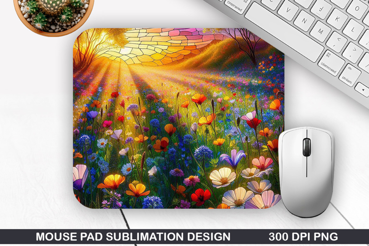 Mouse Pad Sublimation, Spring Flowers Mouse Pad PNG Design