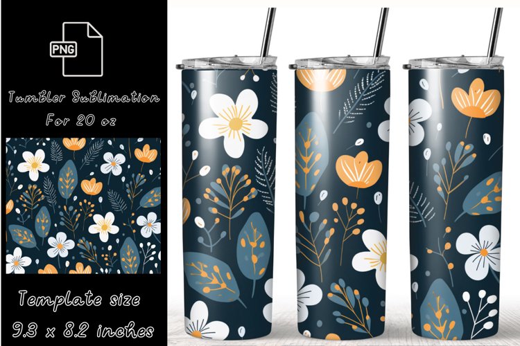 Flowers 20 oz skinny tumbler wrap sublimation