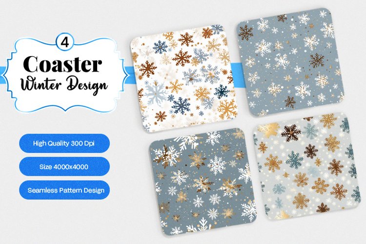 Square Coaster winter snow Sublimation example image 1