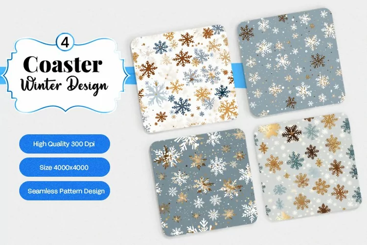 Square Coaster winter snow Sublimation