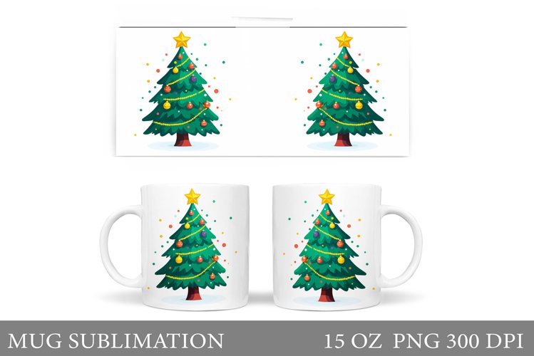 Christmas Tree Mug Sublimation. Christmas Tree Mug Design