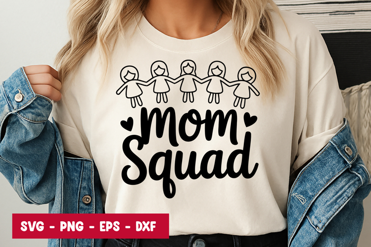 Mom Squad Quote Typography SVG PNG