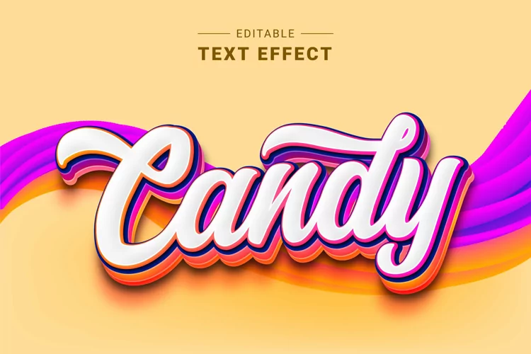 Editable Text Effect for Illustrator. Vector Graphic styles