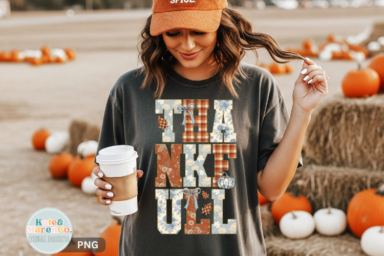 Thankful PNG | Preppy Fall Coquette Boutique PNG