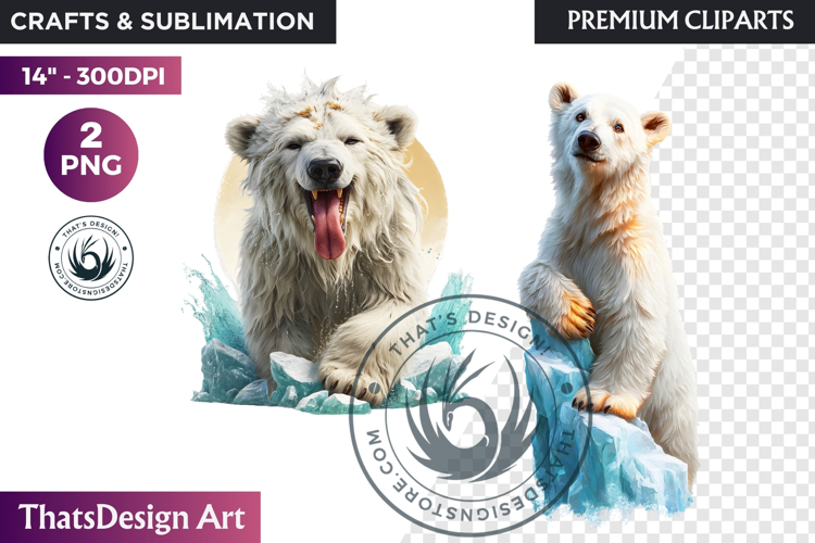 Watercolor Polar Bear Arctic Wildlife animal Illustration