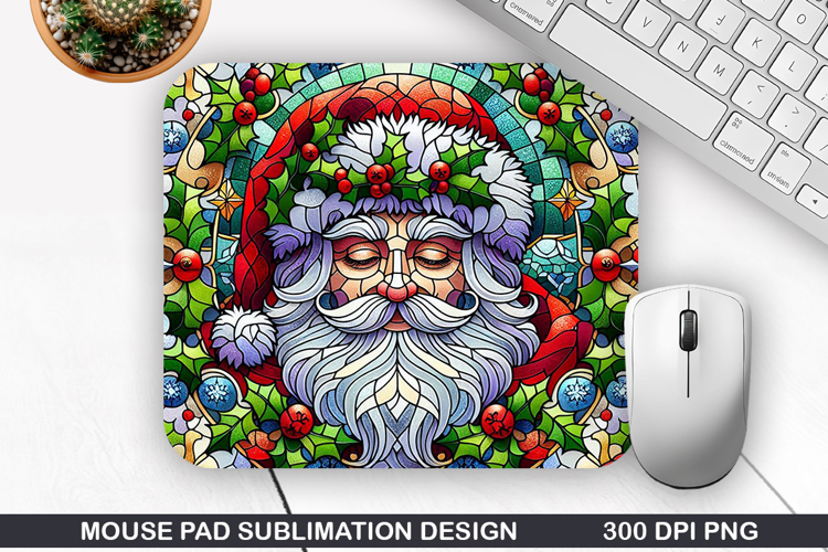 Santa Mouse Pad Sublimation, Christmas Mouse Pad PNG Design