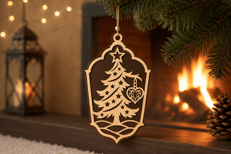 Christmas Tree Ornament Laser Cut SVG , Christmas tree SVG