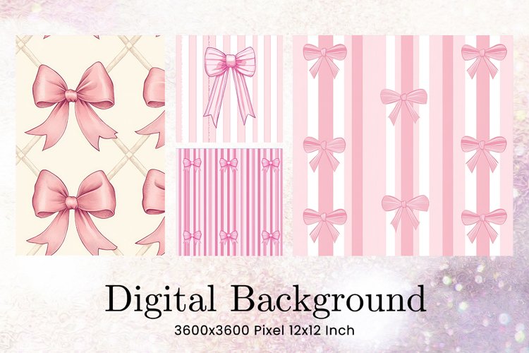 Bow Ribbon Background Bow Digital Paper Pattern Wallpaper