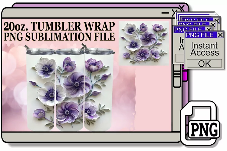 Dreamy 3D Petal Tumbler Sublimation