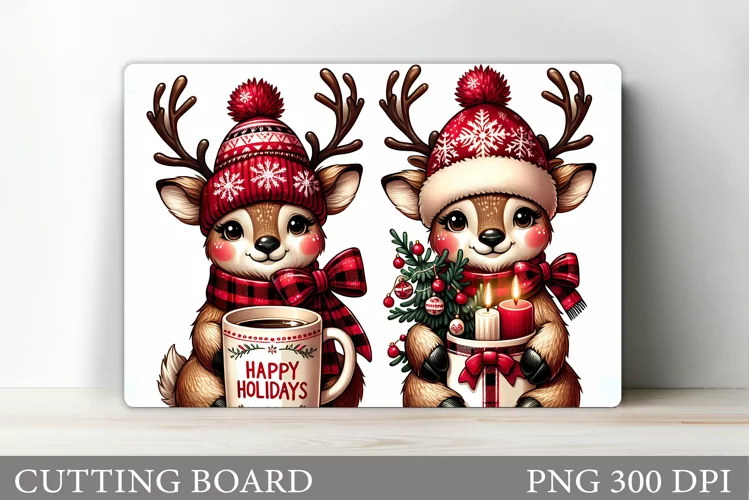 Christmas Deer Cutting Board. Christmas Cutting Board Design
