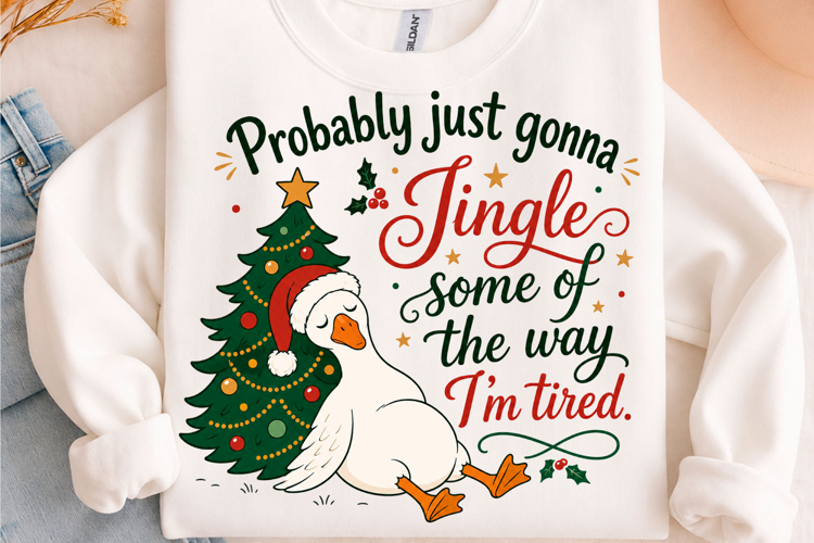 Jingle Christmas Goose Holiday T-Shirt Design