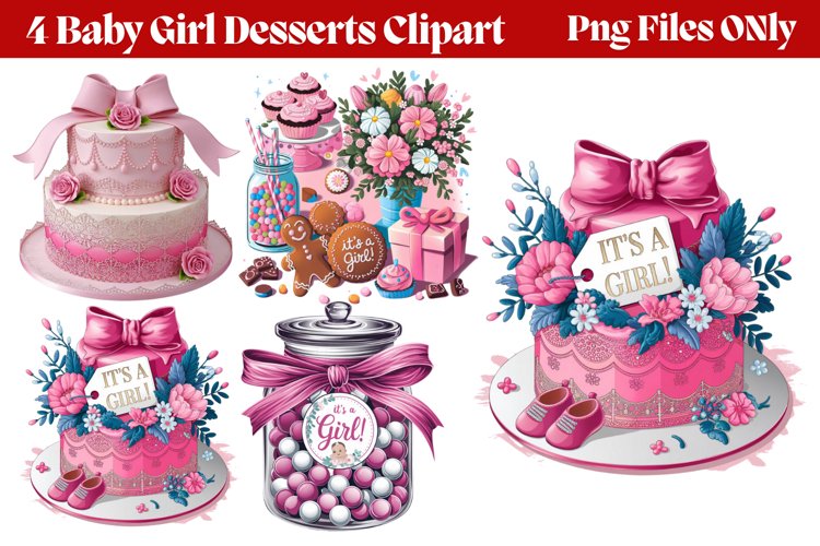 Baby Girl Desserts Clipart PNG
