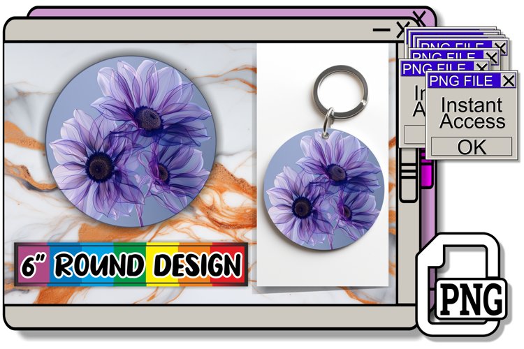Petal Parade Sublimation Circles - Keychain & Car Coaster example image 1