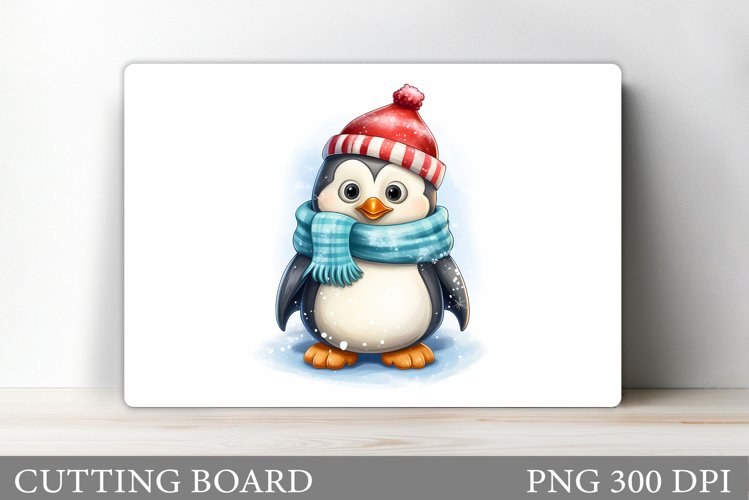 Cute Penguin Cutting Board. Christmas Cutting Board Design example image 1