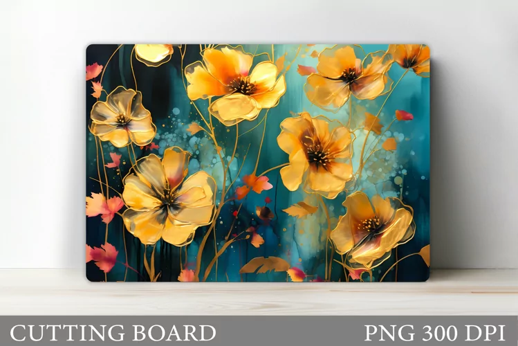 Flowers Cutting Board Design. Flowers Kitchen Cutting Board