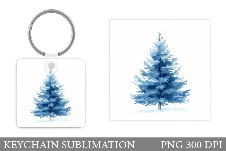 Christmas Tree Keychain. Christmas Keychain Sublimation example image 1