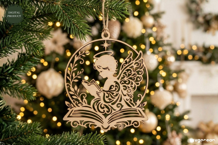 Angel Christmas Ornament Laser Cut | Glowforge | SVG