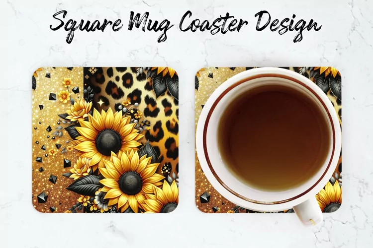 Sunflower Mug coaster | Coaster | Sublimation