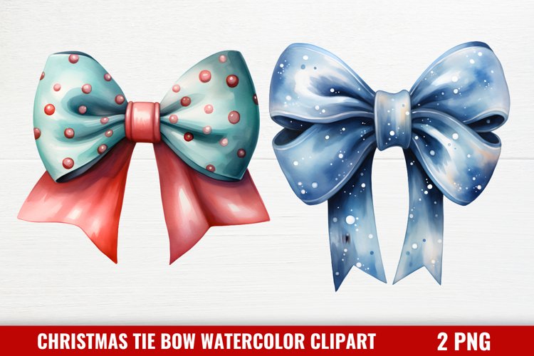 Christmas Tie Bow Sublimation Clipart