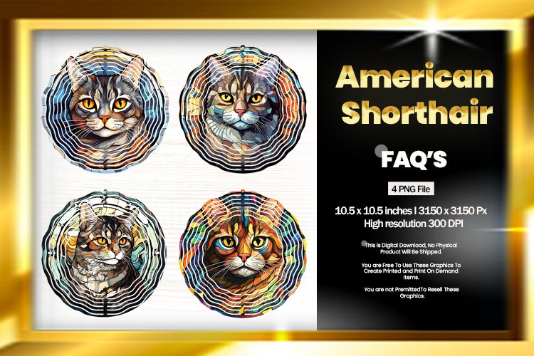 American Shorthair Wind Spinner Sublimation - 04 Variations example image 1