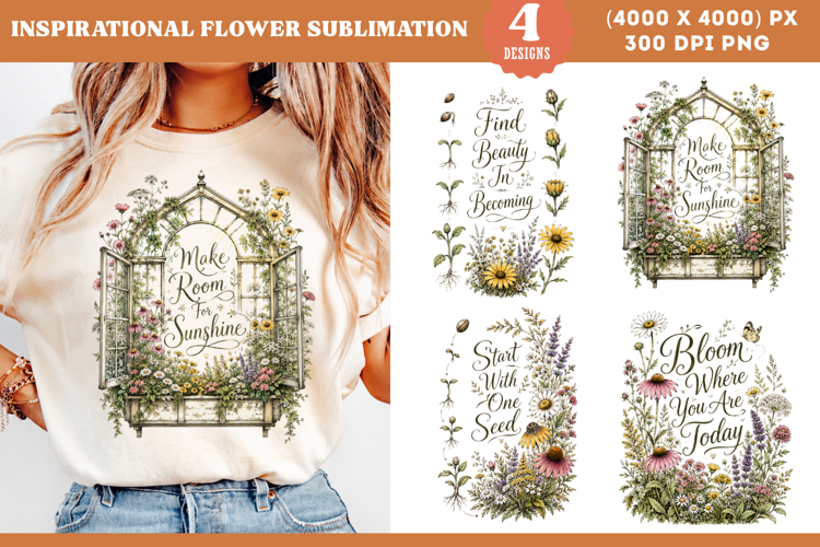 Inspirational Garden Quote Sublimation PNG