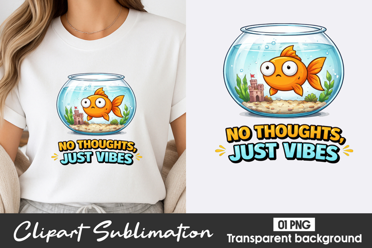 Goldfish Vibes Clipart PNG