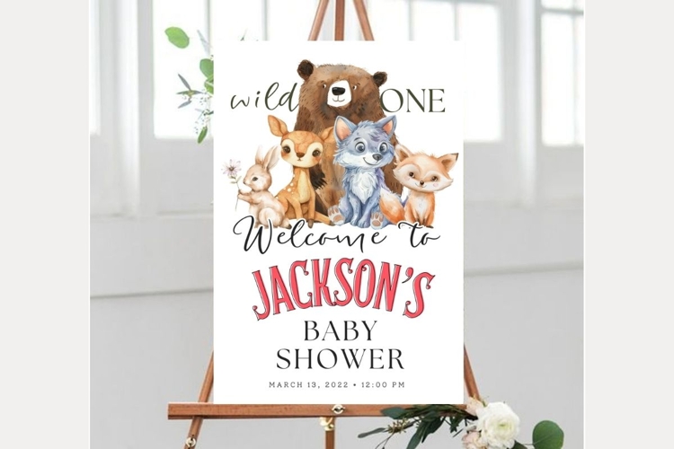 Baby Shower Welcome Sign Template 206 example image 1