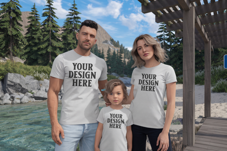 Bella Canvas 3001 Family Group Mockup