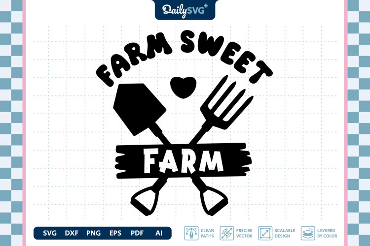 Farm Sweet Farm SVG Farmhouse Sign Rustic Cut File example image 1