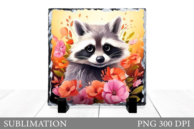 Cute Raccoon Sublimation. Raccoonl Slate Sublimation