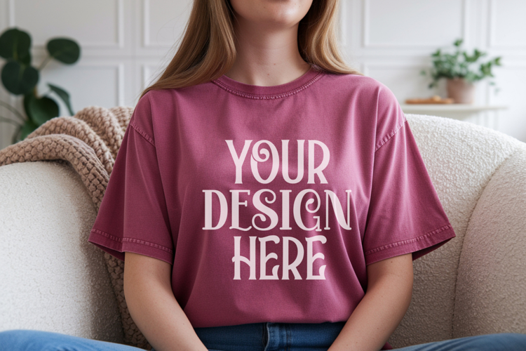 Berry Comfort Colors 1717 T-shirt Mockups,1717 Mockups