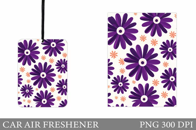 Daisy Flowers Car Air Freshener. Flowers Sublimation