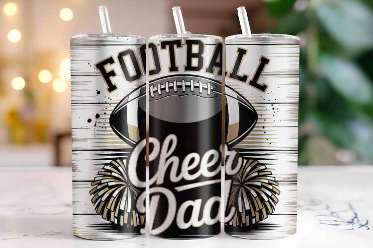 Football Cheer Dad Tumbler Wrap | Sublimation | Tumblers