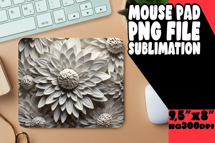 Floral Beauty: 3D Sublimation Mouse Pads