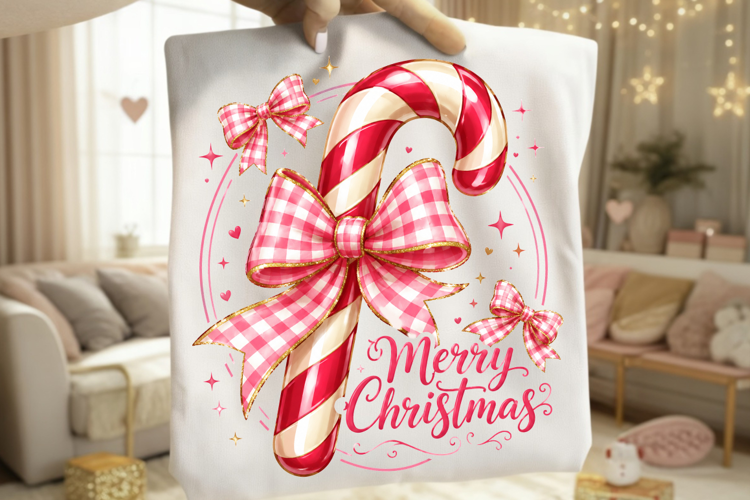 Merry Christmas Candy Cane PNG Sublimation Design file