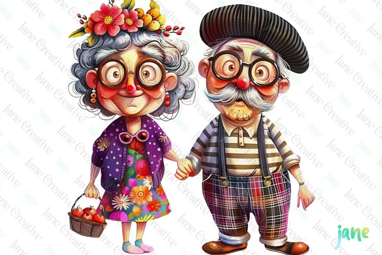 Funny Cartoon Grandparent Sublimation