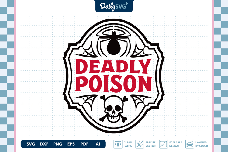 Halloween Poison Label SVG Vintage Apothecary Cut File