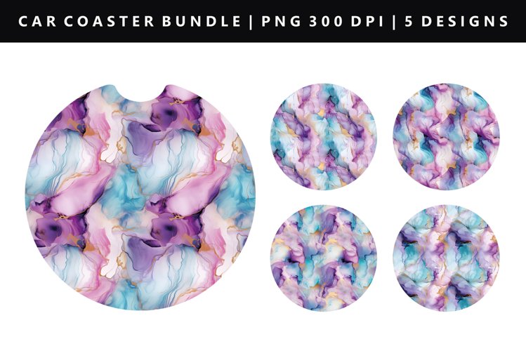 Alcohol Ink Keychain And Car Coaster Sublimation Design