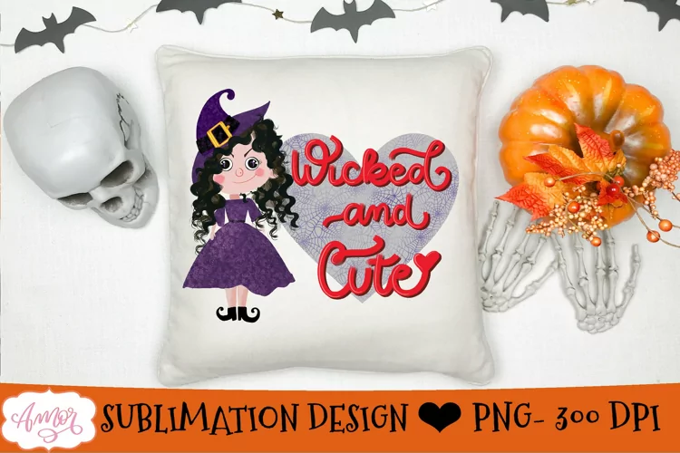 Halloween Sublimation Design | Cute Wicked Witch Shirt PNG