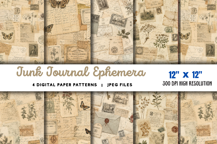 Junk Journal Ephemera Kit JPG