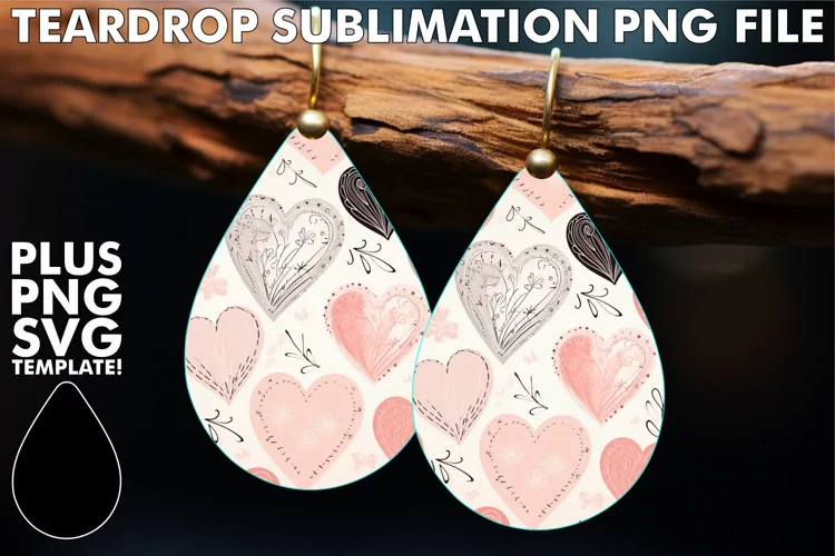Pastel Hearts on Teardrops: Sublimation