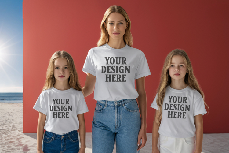 Bella Canvas 3001 Family Group Mockup