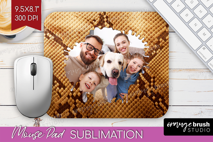 Animal Print Photo Mouse Pad PNG - Wild Animal Picture Frame