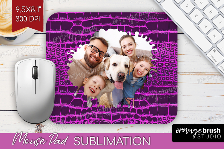 Animal Print Photo Mouse Pad PNG - Wild Animal Picture Frame example image 1