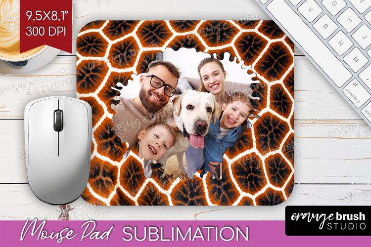 Animal Print Photo Mouse Pad PNG - Wild Animal Picture Frame