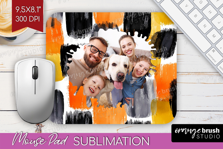 Halloween Photo Mouse Pad PNG - Brush Stroke Picture Frame